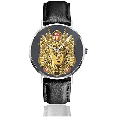 Vento Aureo JoJo's Bizarre Adventures Relojes clásicos Muñequera Correa de Cuero UV Reloj Ultrafino