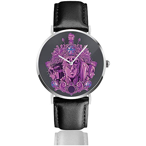 Vento Aureo JoJo's Bizarre Adventures Relojes clásicos Muñequera Correa de Cuero UV Reloj Ultrafino