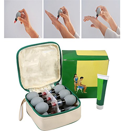 Ventosaterapia, Ventosas de vacío magnético,18pcs / 12pcs / 8pcs gel de sílice succión acupuntura moxibustión cuerpo de masaje para el alivio de dolores musculares (12pcs)
