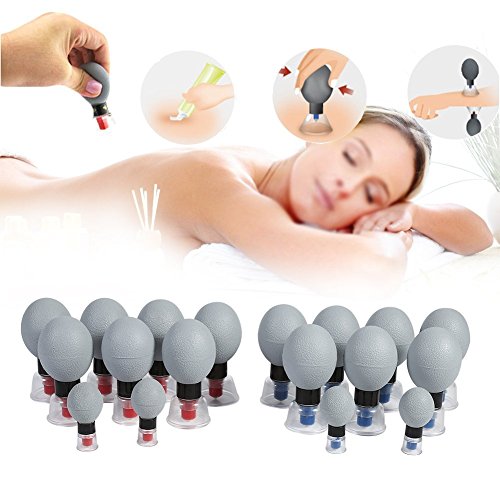 Ventosaterapia, Ventosas de vacío magnético,18pcs / 12pcs / 8pcs gel de sílice succión acupuntura moxibustión cuerpo de masaje para el alivio de dolores musculares (12pcs)