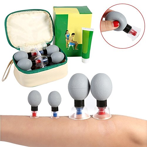 Ventosaterapia, Ventosas de vacío magnético,18pcs / 12pcs / 8pcs gel de sílice succión acupuntura moxibustión cuerpo de masaje para el alivio de dolores musculares (12pcs)