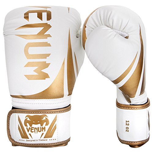 VENUM Challenger 2.0 Guantes de Boxeo, Unisex Adulto, Blanco/Dorado, 12 oz