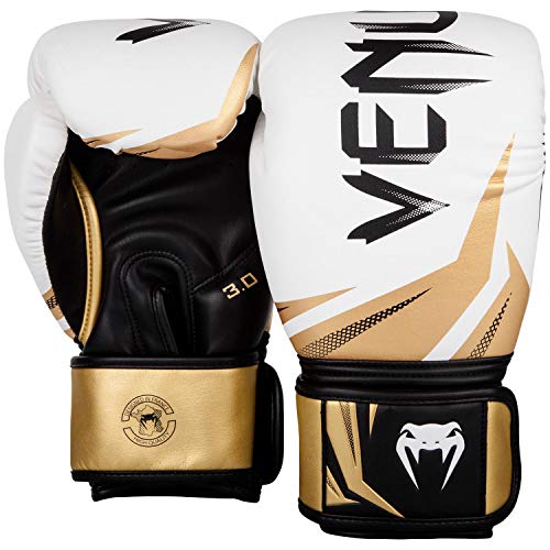 VENUM Challenger 3.0 Guantes de Boxeo, Unisex Adulto, Blanco/Dorado, 12 Oz