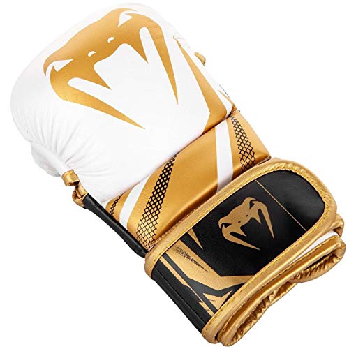 VENUM Challenger 3.0 Guantes de MMA Sparring, Unisex Adulto, Blanco/Negro/Oro, S