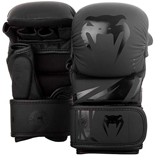 VENUM Challenger 3.0 Guantes de MMA Sparring, Unisex Adulto, Negro/Negro, L/XL