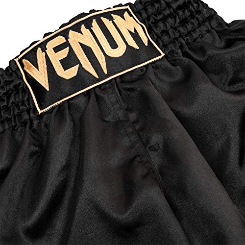 VENUM Classic Pantalones Cortos De Muay Thai, Unisex Adulto, Negro/Dorado, L VENUM Classic Pantalones Cortos De Muay Thai, Unisex Adulto, Negro/Dorado, L