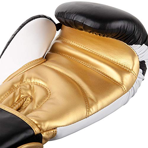 VENUM Contender 2.0 Guantes de Boxeo, Unisex Adulto, Negro/Blanc-Oro, 14 Oz