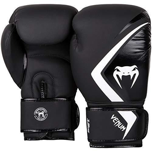 VENUM Contender 2.0 Guantes de Boxeo, Unisex Adulto, Negro/Gris-Blanco, 12 Oz