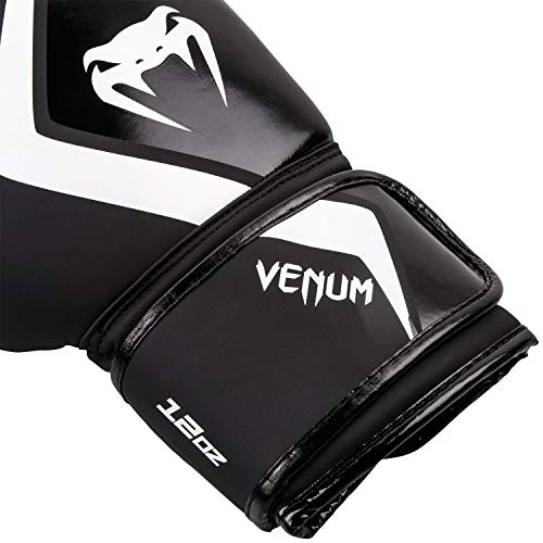 VENUM Contender 2.0 Guantes de Boxeo, Unisex Adulto, Negro/Gris-Blanco, 12 Oz