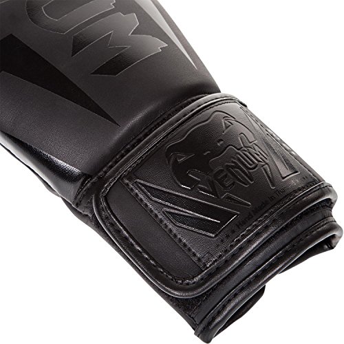 VENUM Elite Guantes de Boxeo, Unisex Adulto, Negro Matte/Negro, 10 oz