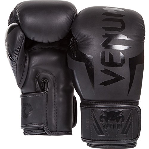 VENUM Elite Guantes de Boxeo, Unisex Adulto, Negro Matte/Negro, 10 oz