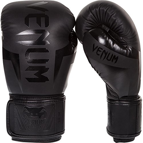 VENUM Elite Guantes de Boxeo, Unisex Adulto, Negro Matte/Negro, 10 oz