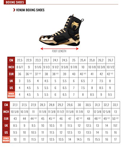 Venum Elite, Zapatos de Boxeo Unisex Adulto, Negro/Dorado, 46 EU