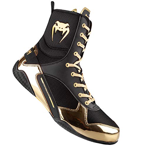 Venum Elite, Zapatos de Boxeo Unisex Adulto, Negro/Dorado, 46 EU