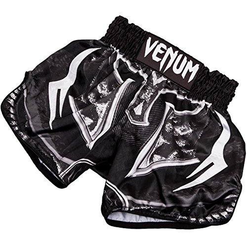 VENUM Gladiator 3.0 Pantalones Cortos de Muay Thai, Hombre, Negro, S