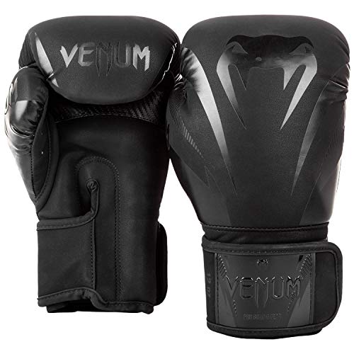 VENUM Impact Guantes de Boxeo, Adultos Unisex, Negro/Negro Mate, 12 oz