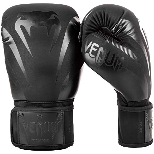 VENUM Impact Guantes de Boxeo, Adultos Unisex, Negro/Negro Mate, 16oz