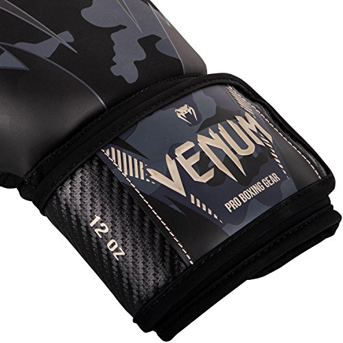 Venum Impact Guantes de Boxeo, Muay thaï, Kick boxing, Camuflaje Oscuro / Arena, 10 Oz