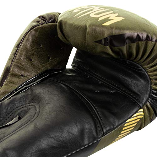 VENUM Impact Guantes de Boxeo, Unisex-Adult, Caqui/Dorado, 14 oz