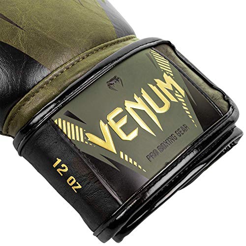 VENUM Impact Guantes de Boxeo, Unisex-Adult, Caqui/Dorado, 14 oz