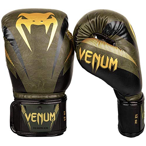 VENUM Impact Guantes de Boxeo, Unisex-Adult, Caqui/Dorado, 14 oz