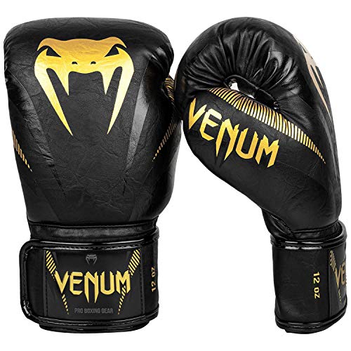 VENUM Impact Guantes de Boxeo, Unisex-Adult, Negro/Dorado, 16 oz VENUM Impact Guantes de Boxeo, Unisex-Adult, Negro/Dorado, 16 oz