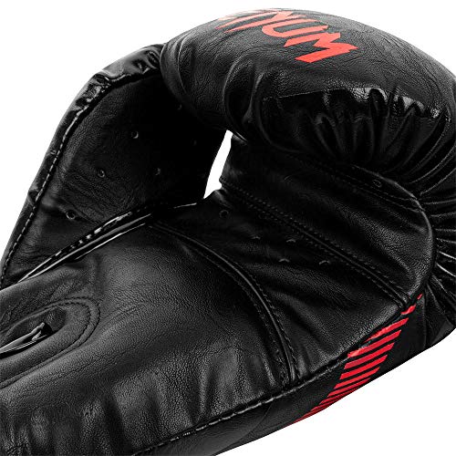 VENUM Impact Guantes de Boxeo, Unisex-Adult, Negro/Rojo, 14 oz