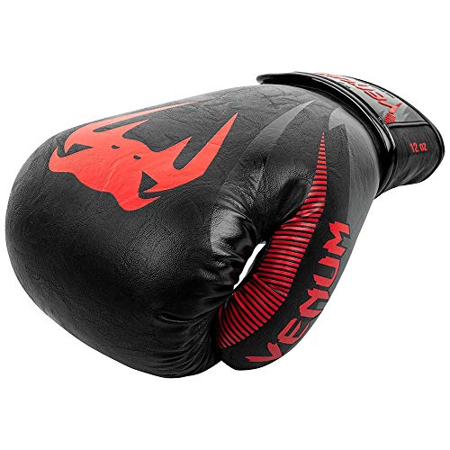 VENUM Impact Guantes de Boxeo, Unisex-Adult, Negro/Rojo, 14 oz