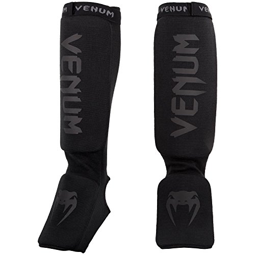 VENUM Kontact Espinilleras de Boxeo, Unisex Adulto, Negro/Negro, Única 