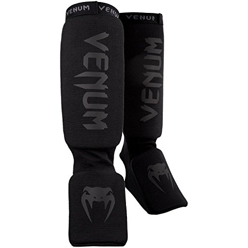 VENUM Kontact Espinilleras de Boxeo, Unisex Adulto, Negro/Negro, Única 