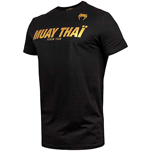 VENUM Muay Thai Vt Camiseta, Hombre, Negro/Dorado, M