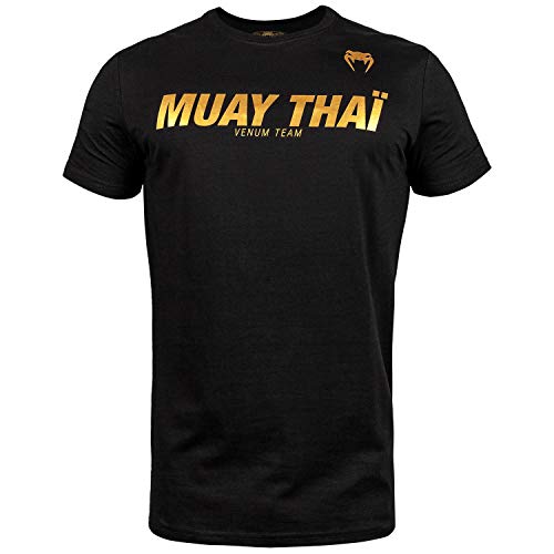 VENUM Muay Thai Vt Camiseta, Hombre, Negro/Dorado, M