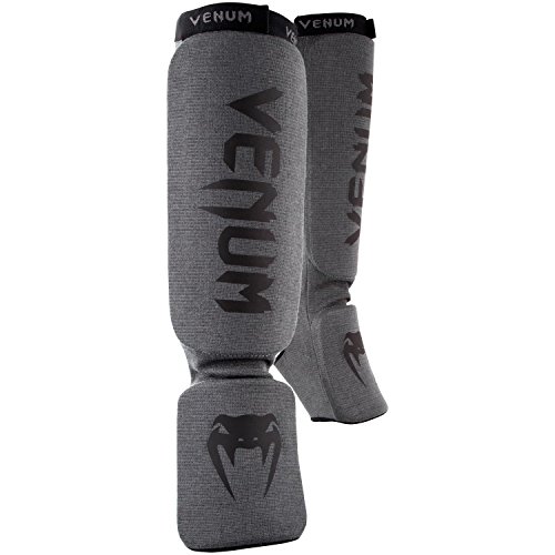 VENUM VENUM-02948-203 Espinilleras de Boxeo, Unisex Adulto, Gris/Negro, Talla Única