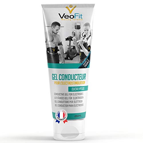 VeoFit- Gel Conductor Eucalipto 1 x 250mL Electrodos Electroestimulacion EMS y TENS, Gel de Contacto para Electroestimulador Muscular