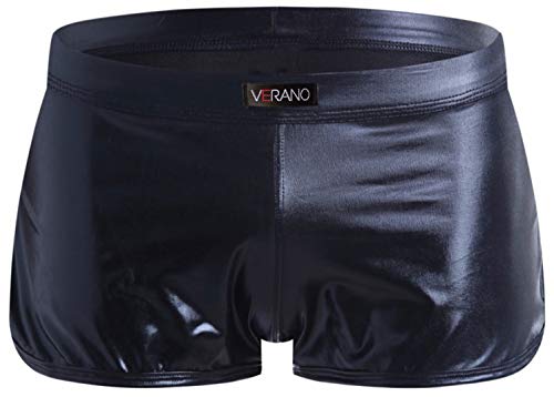 Verano Pantalones cortos de vinilo para hombre, aspecto mojado Negro S Verano Pantalones cortos de vinilo para hombre, aspecto mojado Negro S