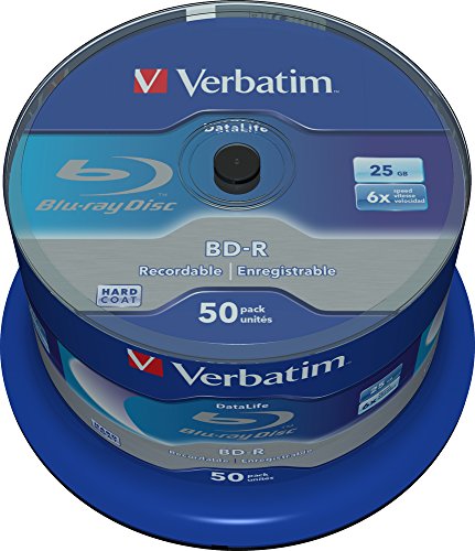 Verbatim BD-R Blu-Ray 25GB 6x Speed Datalife Verbatim BD-R Blu-Ray 25GB 6x Speed Datalife