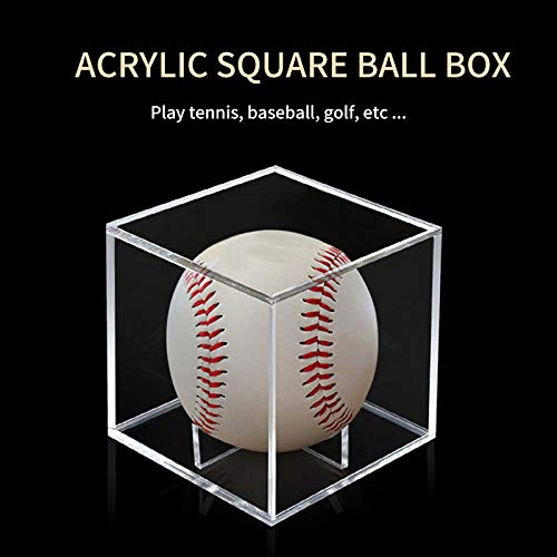 Verdelife - Vitrina de béisbol, vitrina, tarjetas de béisbol, pelota de tenis de golf, caja transparente, acrílico de 80 mm, caja de almacenamiento a prueba de polvo