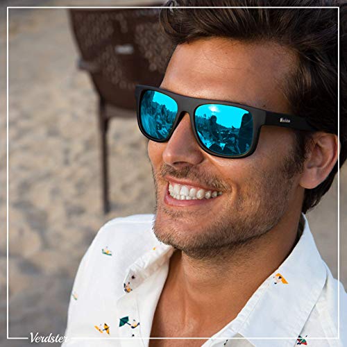 Verdster Islander – Gafas de Sol Clásicas de Espejo Anchas para Hombre & Mujer – Gafas de Sol Anchas a la Moda – Accesorios Incluidos