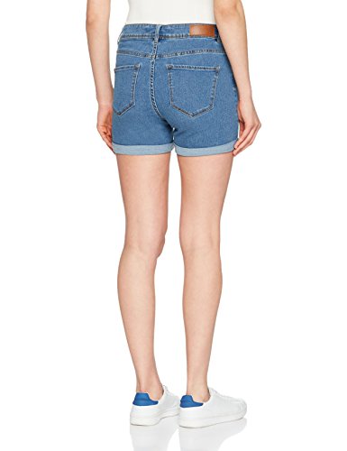 Vero Moda NOS Vmhot Seven NW Dnm Fold Shorts Mix Noos Pantalones Cortos para Mujer , Azul (Medium Blue Denim Medium Blue Denim) , 40 (Talla del fabricante: Medium)