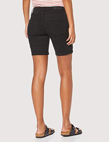 Vero Moda Vmhot Seven NW Dnm Long F Short Mix Noos Pantalones Cortos, Negro (Black Black), S para Mujer