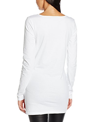 VERO MODA VMMAXI MY LS SOFT LONG U-NECK NOOS, Camisa Manga Larga Mujer, Blanco (Bright White), 38 (Talla del fabricante: Medium)