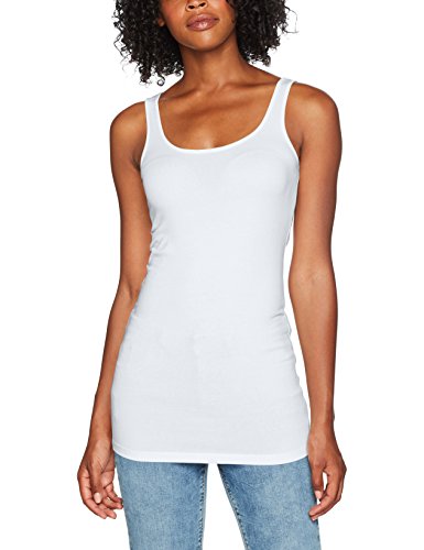 Vero Moda Vmmaxi My Soft Long Tank Top Noos Camiseta sin Mangas, Blanco (Bright White), 40 (Talla del Fabricante: Large) para Mujer