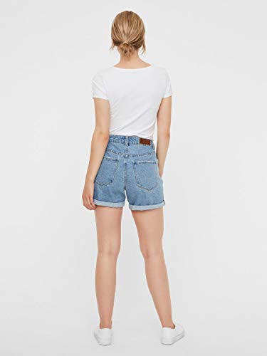 Vero Moda Vmnineteen HR Loose Shorts Mix Noos Pantalones Cortos, Azul (Light Blue Denim Light Blue Denim), 36 (Talla del Fabricante: X-Small) para Mujer