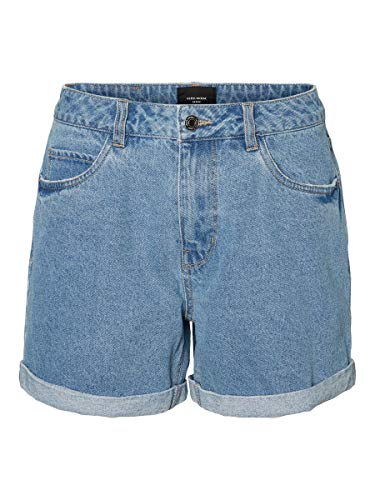 Vero Moda Vmnineteen HR Loose Shorts Mix Noos Pantalones Cortos, Azul (Light Blue Denim Light Blue Denim), 36 (Talla del Fabricante: X-Small) para Mujer