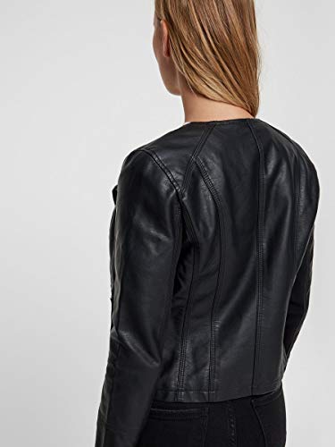 Vero Moda Vmria FAV Short Faux Leather Jacket Noos Chaqueta, Negro (Black Black), 44 (Talla del fabricante: X-Large) para Mujer