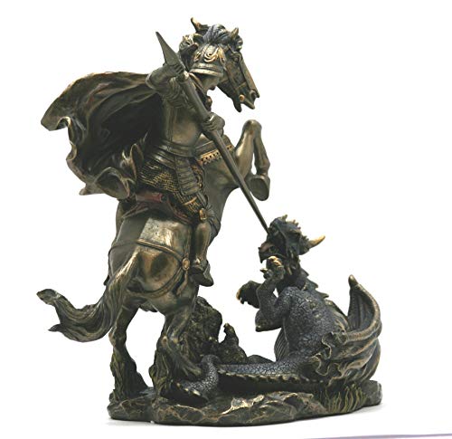 Veronese Saint George matando al dragón romano soldado figura bronce Veronese Saint George matando al dragón romano soldado figura bronce