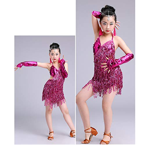 Vestido de Baile Latino Niña Traje Lentejuelas Borla Disfraces de Salsa Samba Rumba Tango Ropa Escenario Competición Fiesta Dancewear Vestido de Baile Latino Niña Traje Lentejuelas Borla Disfraces de Salsa Samba Rumba Tango Ropa Escenario Competición Fiesta Dancewear