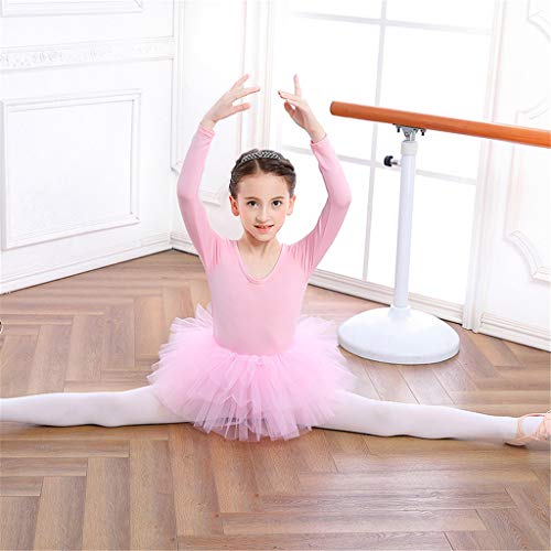 Vestido de Danza Ballet Manga Larga para Niña Maillot de Gimnasia Rítmica con Falda Tul Leotardo Elástico de Baile Disfraz de Bailarina Traje de Ballet, 4-5 Años