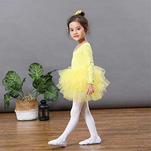 Vestido de Danza Ballet Manga Larga para Niña Maillot de Gimnasia Rítmica con Falda Tul Leotardo Elástico de Baile Disfraz de Bailarina Traje de Ballet, 4-5 Años Vestido de Danza Ballet Manga Larga para Niña Maillot de Gimnasia Rítmica con Falda Tul Leotardo Elástico de Baile Disfraz de Bailarina Traje de Ballet, 4-5 Años