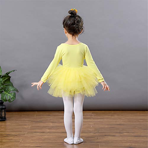 Vestido de Danza Ballet Manga Larga para Niña Maillot de Gimnasia Rítmica con Falda Tul Leotardo Elástico de Baile Disfraz de Bailarina Traje de Ballet, 4-5 Años Vestido de Danza Ballet Manga Larga para Niña Maillot de Gimnasia Rítmica con Falda Tul Leotardo Elástico de Baile Disfraz de Bailarina Traje de Ballet, 4-5 Años